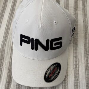 Ping White Cap with Black Logo